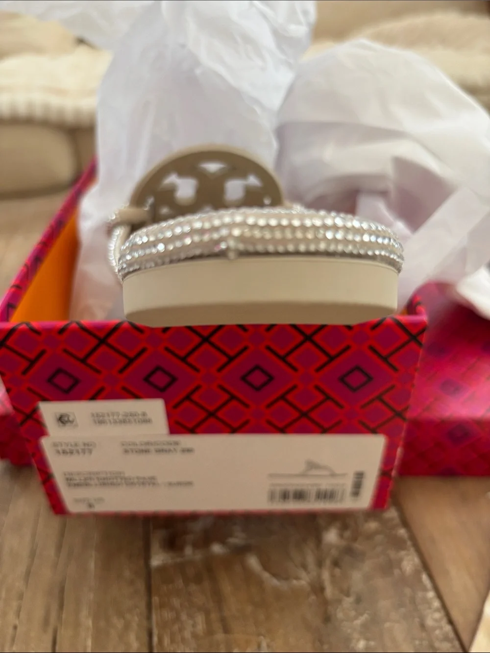 Tory Burch Miller Knotted Pave Embellished Crystal/Suede w/dustbag NIB - Picture 10 of 14